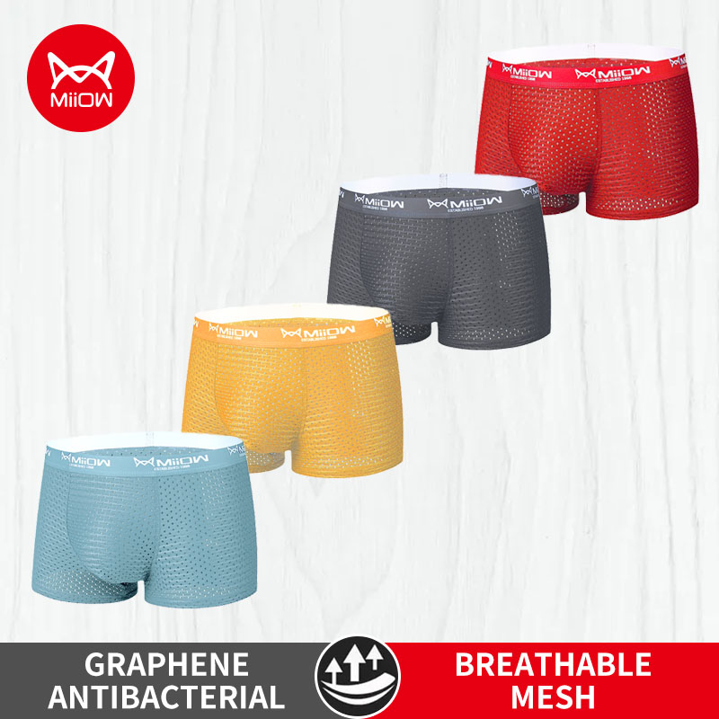 MiiOW 4Pcs Ice Silk Men Underw - đánh giá và giá Boxer Shorts Modal